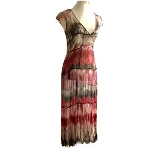 Vintage 90s Kookai Designer Silk Maxi Dress, Sheer, Sz 36 FR